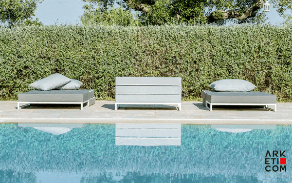 DIVERSO OUTDOOR, Outdoor Sofa Bed and Pouf 90x90 cm 