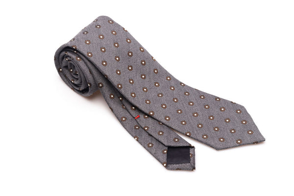 Grey pure silk tie