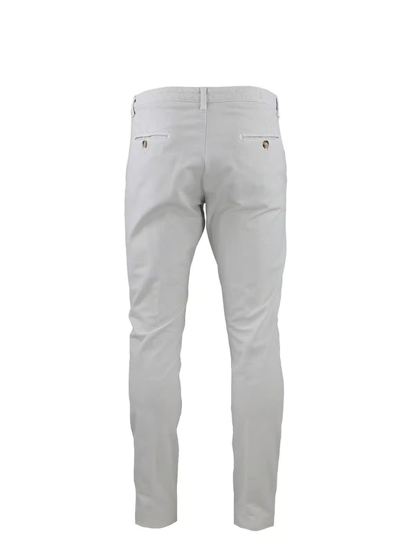DIAGONAL WEAVE GABARDINE TROUSERS