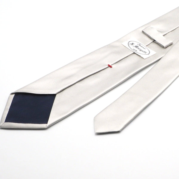 Smooth silver silk tie