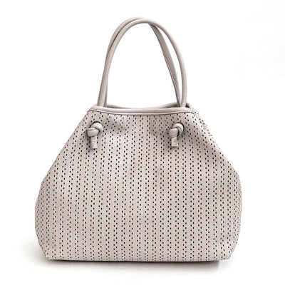 ZELIA - Borsa in pelle nappa forata latte