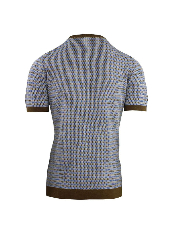 GIROCOLLO A MEZZA MANICA A JACQUARD MULTICOLORE