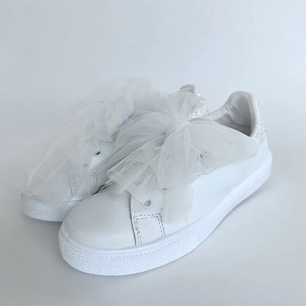 SNEAKERS WITH MAXI TULLE BOW