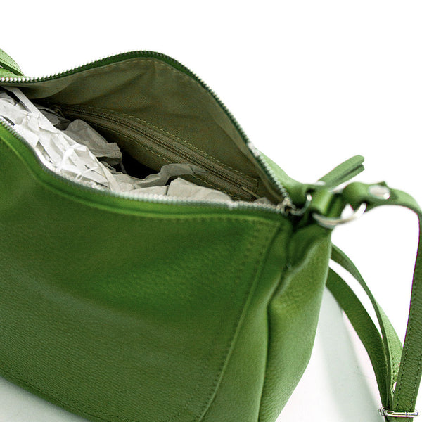 FABIA - Green leather shoulder bag