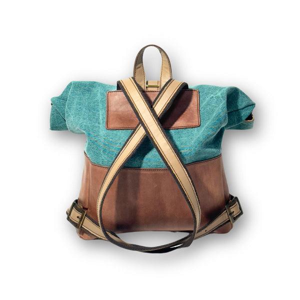 MastroDomenico Leather and Fabric Backpack - Picasso