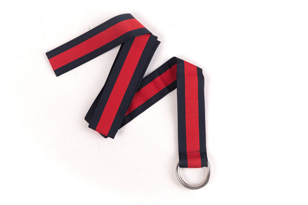 Blue and red fabric belt