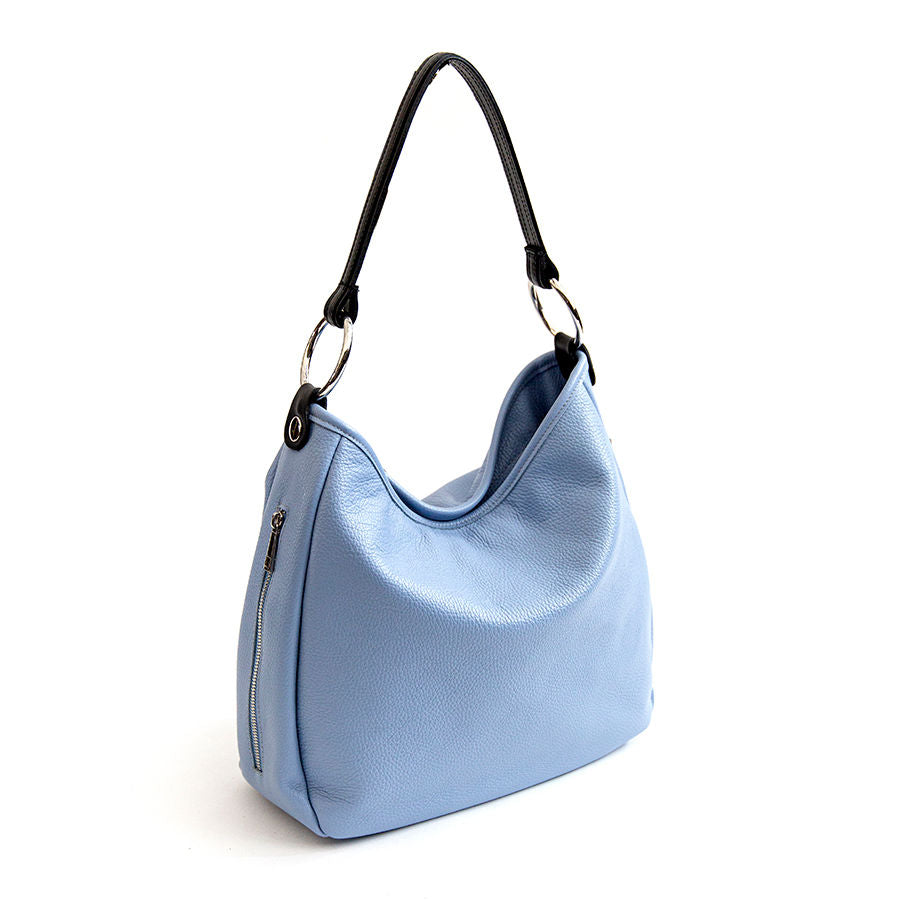 VIVIEN - Blue Dollar Leather Ring Bag