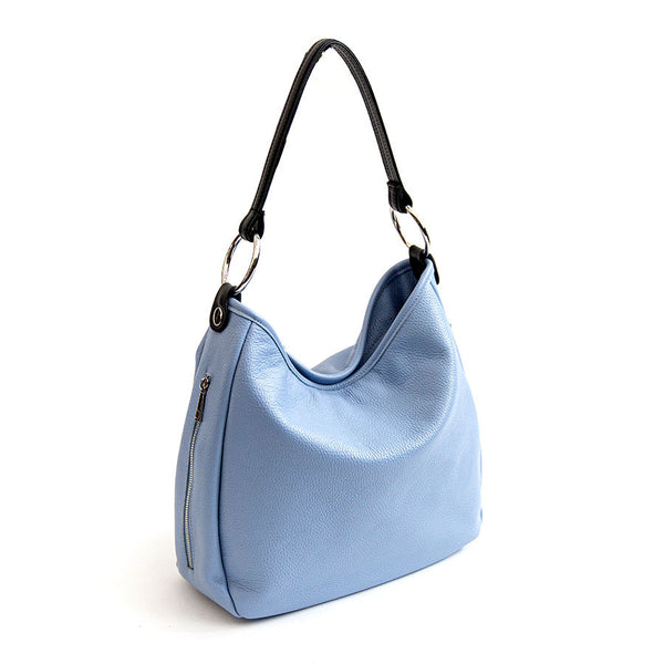 VIVIEN - Blue Dollar Leather Ring Bag