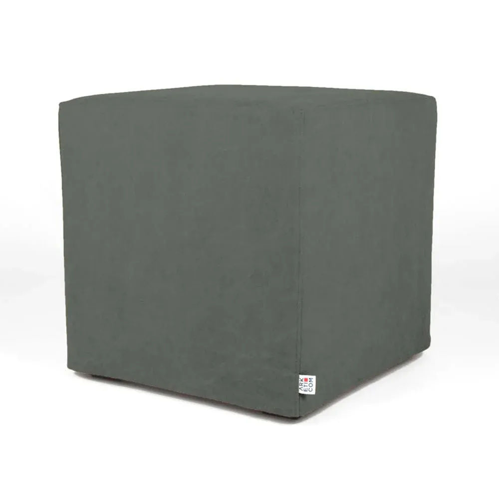 CUBE 55, Cotton Cube Footrest Pouf with Feet 55x55 h 42