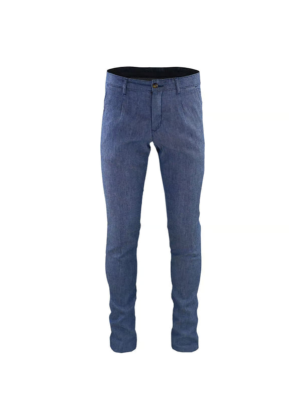 MELANGE TEXTURED FABRIC TROUSERS