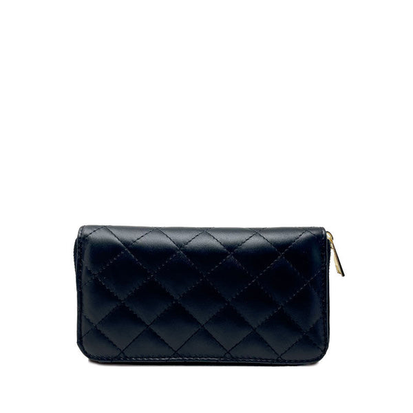 Large Quilted Leather Wallet Dollar Texture - K068 