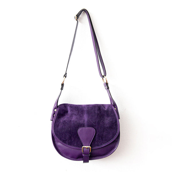 SADDLE - postina in pelle e camoscio viola