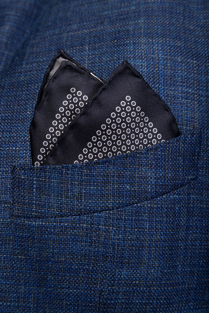 Midnight blue pure silk clutch bag