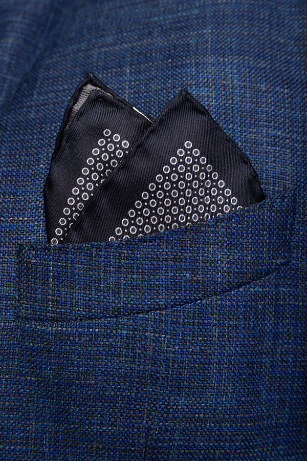 Midnight blue pure silk clutch bag