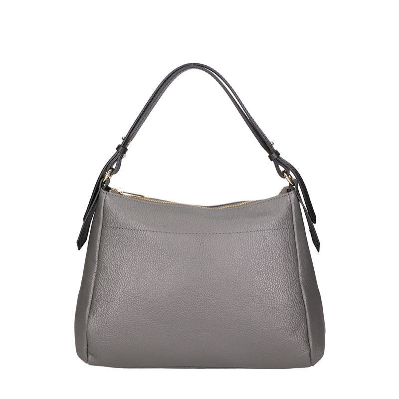 Women's Leather Handbag Contrast Handles - 6675.