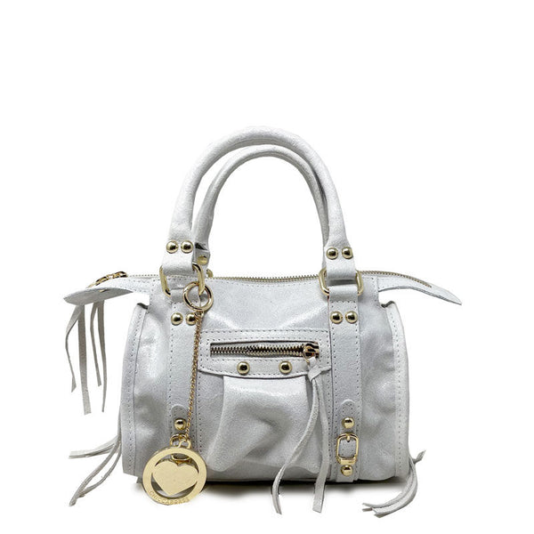 Borsa a mano piccola in pelle spatolata con borchie - Courmayeur K072