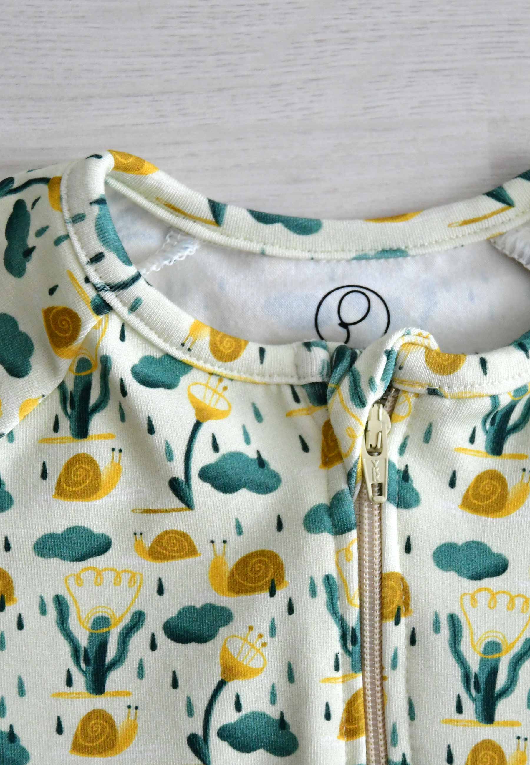 Tutina con zip in bambù - Chioccioline - Palloncino blu