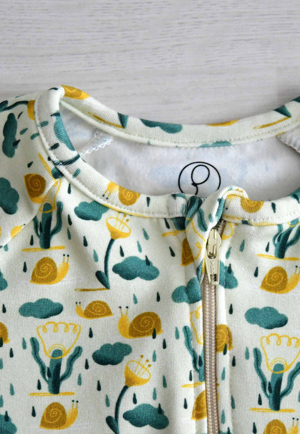 Tutina con zip in bambù - Chioccioline - Palloncino blu