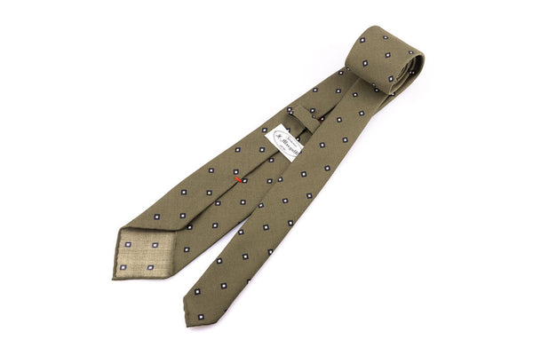 Green pure wool unlined tie