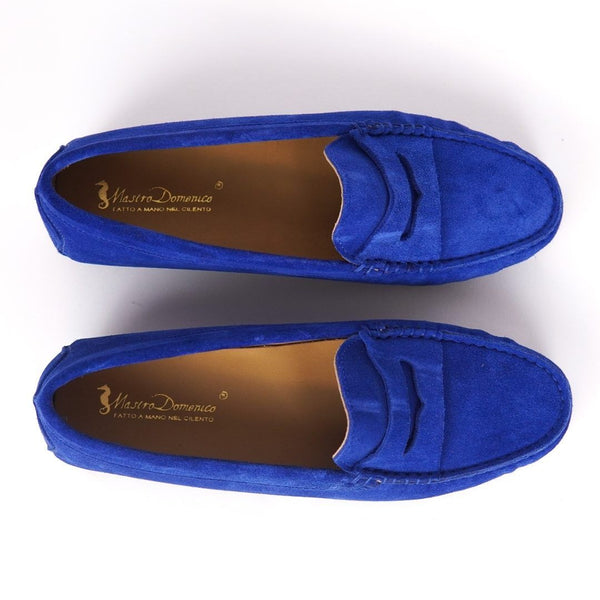MastroDomenico Women's Handmade Moccasins - Agata Blu