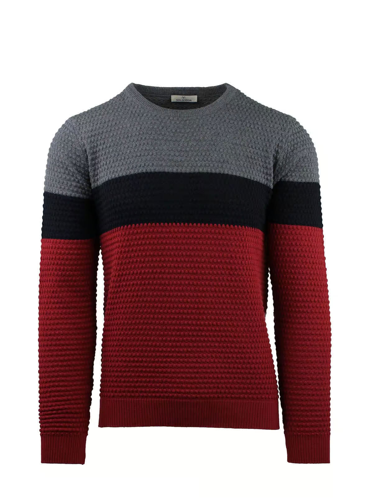 STRIPED POPCORN CREW NECK