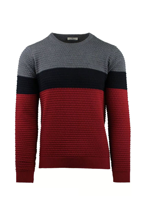 STRIPED POPCORN CREW NECK