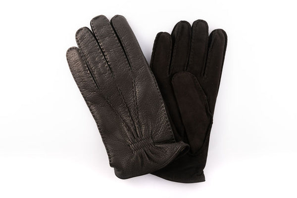 Black leather gloves