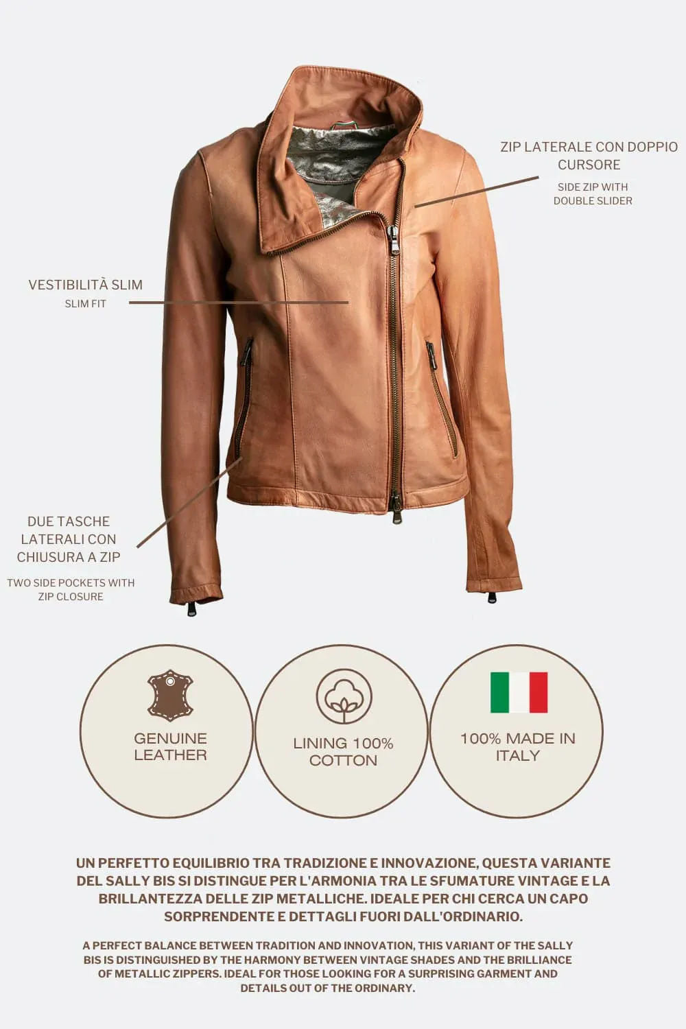 Sally Bis Collo Oro Cuoio