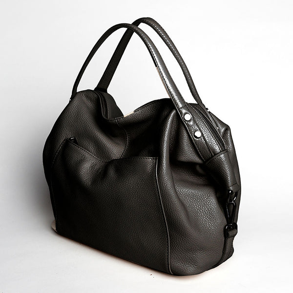 FARA - Maxi bag in black dollar leather