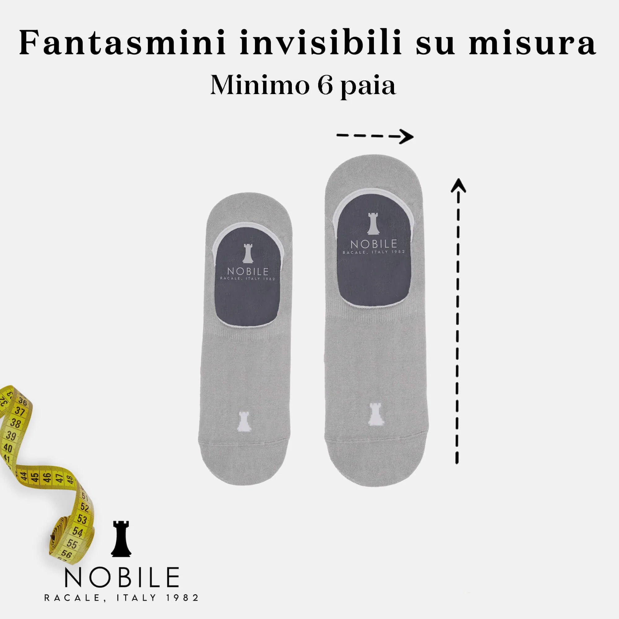 Taglia su misura - Fantasmini invisibili in Filoscozia® (da 6 paia in su)