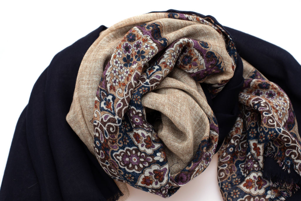 Double layer pure wool scarf