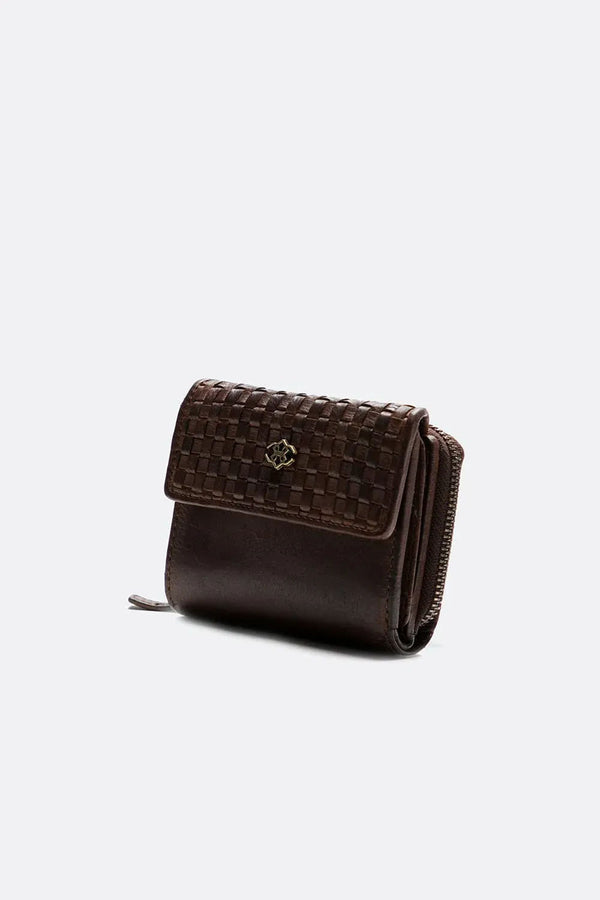 Button and Smooth Weave Wallet