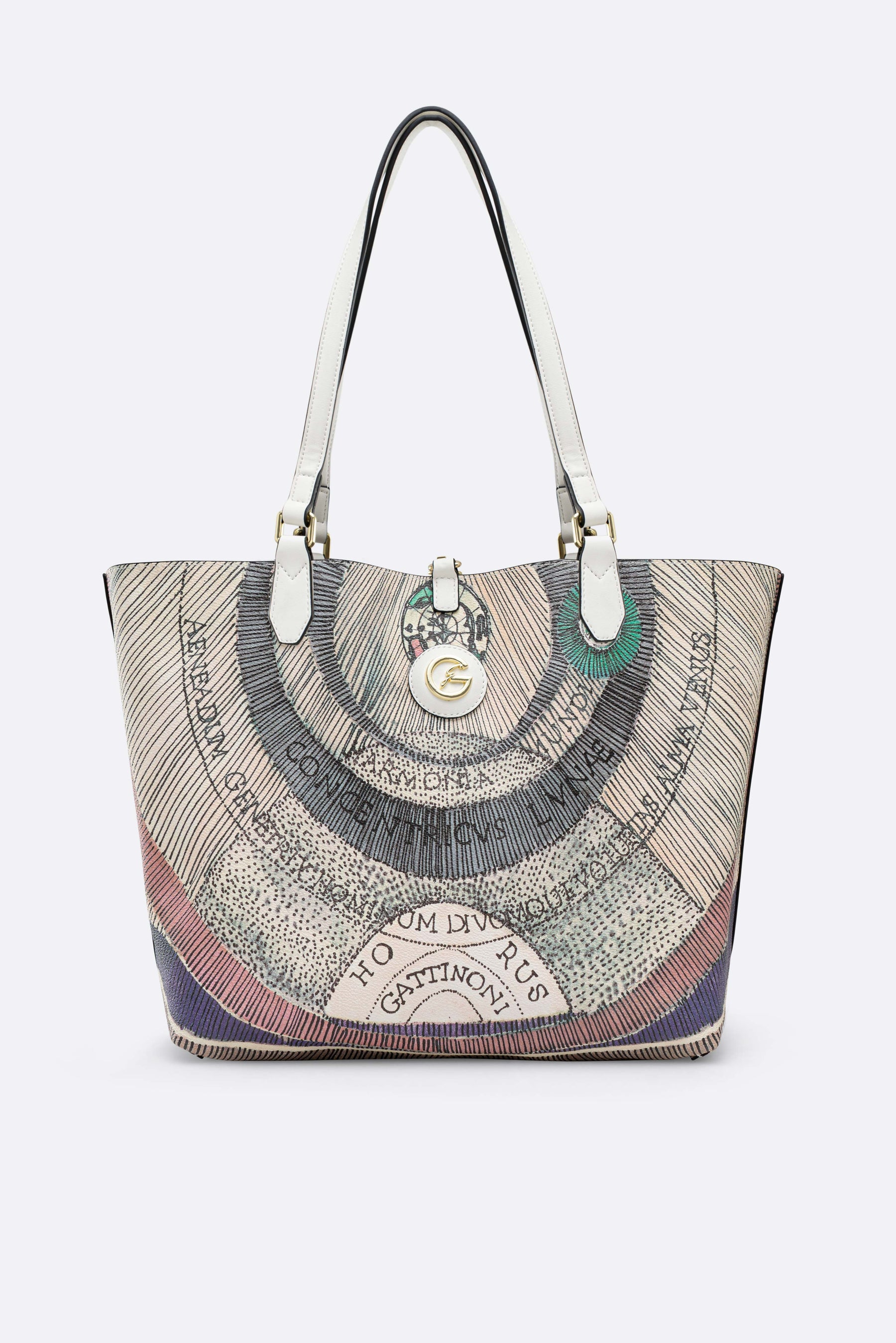 Shopping Bag Reversibile Bianca Planetarium Watercolor