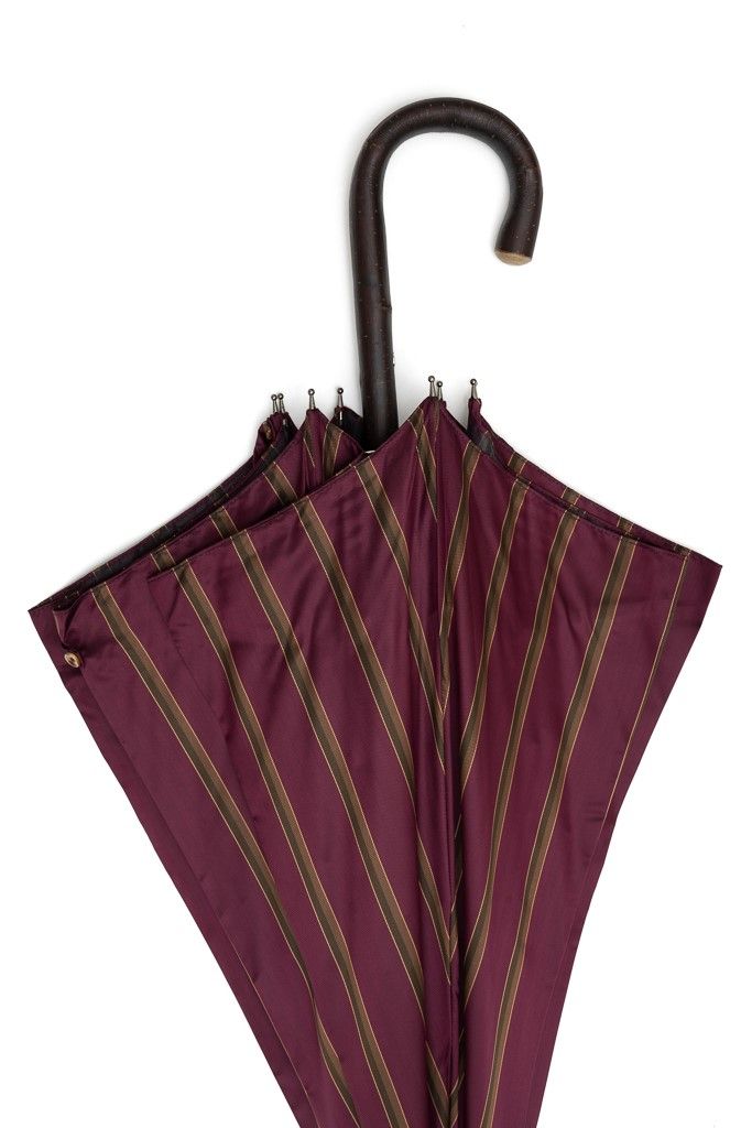 Mario Talarico purple striped chestnut wood umbrella