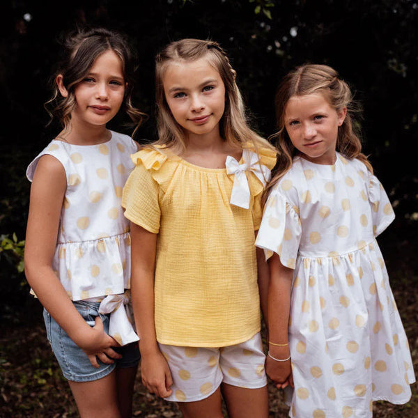 YELLOW POLKA DOT PRINT CULOTTE
