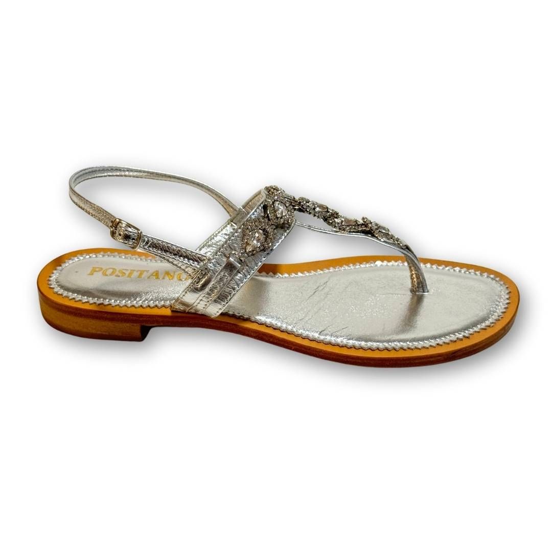 MastroDomenico Women's Handmade Sandals - Marble Silver 