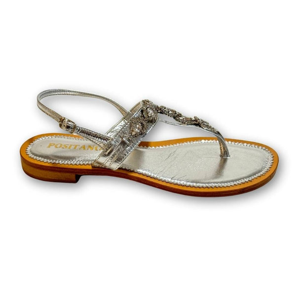 MastroDomenico Women's Handmade Sandals - Marble Silver 