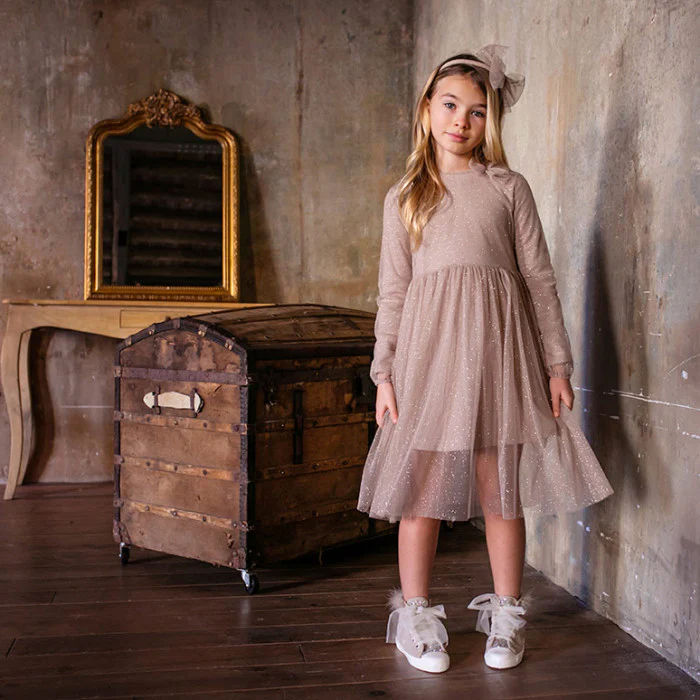 GLITTER TULLE COMBINATION DRESS