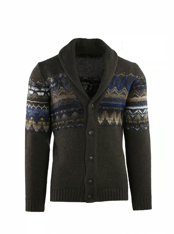 SHAWL JACKET WITH SHADED JACQUARD