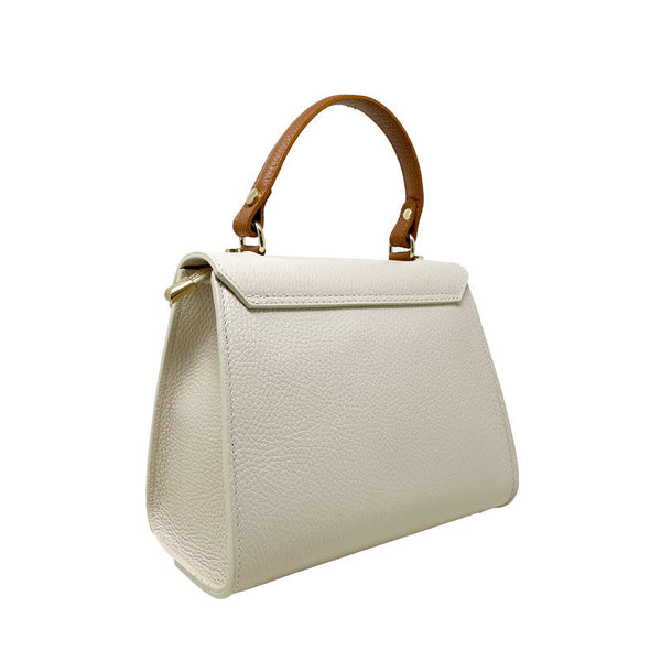 Women's Genuine Leather Handbag with Twist Closure - Roma K065 