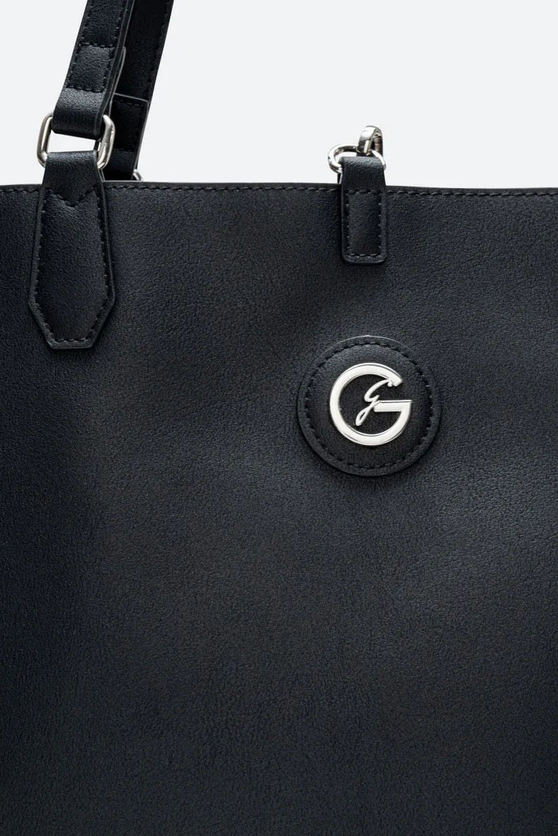 Teodosia Reversible Black Small Shopping Bag