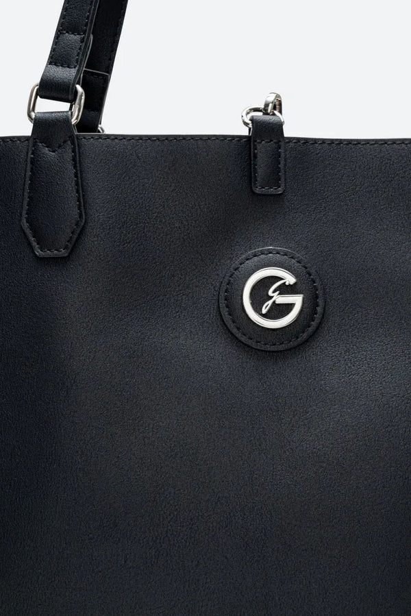 Teodosia Reversible Black Small Shopping Bag