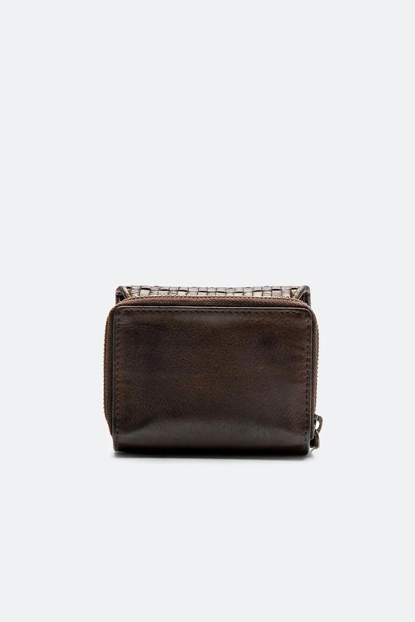 Button and Smooth Weave Wallet