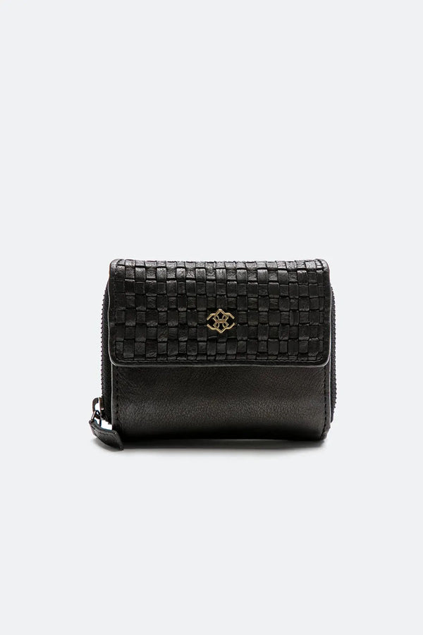 Button and Smooth Weave Wallet