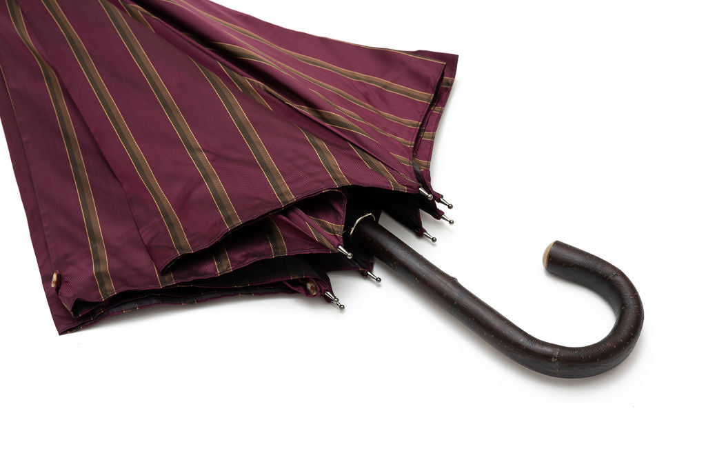 Mario Talarico purple striped chestnut wood umbrella