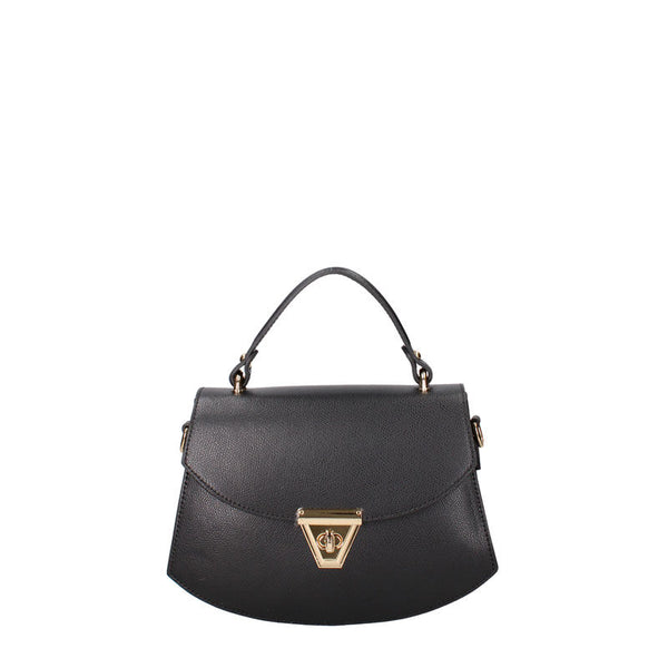 Small Leather Women's Handbag with Twist Closure - 7202. 