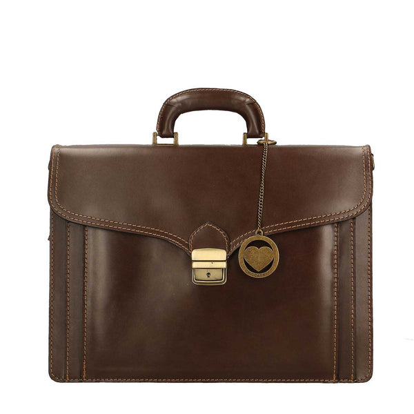 Men's Leather Business Bag, Briefcase, 24 Hour Office Document Holder - 39x30x18 cm - 7010 