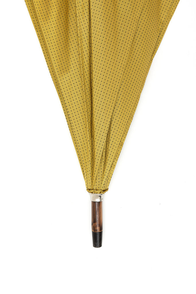 Mario Talarico yellow polka dot umbrella in chestnut wood