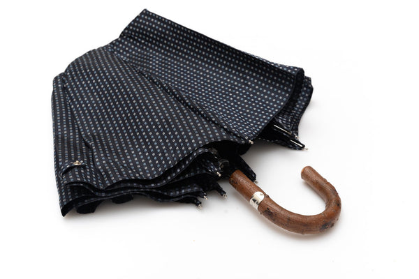 Mario Talarico folding umbrella blue checked elm handle