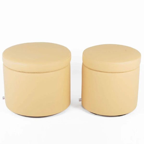 PANDORA 50 ROUND ECO, Pouf Contenitore Ecopelle Rotondo 50 h42